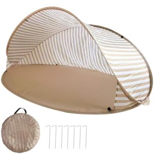 Strandmuschel Pop Up 3-4 Personen Strandzelt mit UV-Schutz, tragbarer Automatischer Windschutz Wurfzelt für Familie und Camping im Garten
