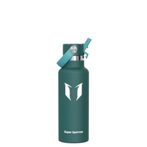 BPA-free Edelstahl-Trinkflasche mit 500ml Fassungsvermögen, Ultraleicht Thermobecher für Sport, Reisen und Schule, mit Standardmund Stroh-Deckel