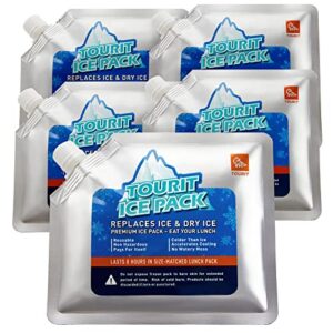 Kühlakkus 5er Set für Kühlbox Kühltasche Kühlrucksack mit einfacher Lagerung und Zusammenklappbarkeit, Kühlakkus aus hochwertigem Gel-Material für lange Haltbarkeit von bis zu 8 Stunden