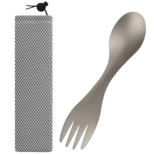 Multifunktionales Titan-Besteck mit Löffel und Gabel, ideal für Outdoor-Aktivitäten wie Camping, Reisen, Picknicks, Grillabende, Wandern