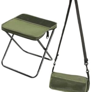 Tragbarer Hocker für Bergsteigen und Wandern, faltbarer Rucksackhocker, kleiner faltbarer Hocker, hält bis zu 150 kg, Outdoor-Klappstuhl mit Reißverschluss für Reisen, Camping, Angeln