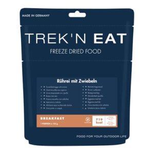 Nahrhaftes Outdoor-Frühstück, lange haltbar und schnell zubereitet, Trek'n Eat Reise-Rührei mit Zwiebeln