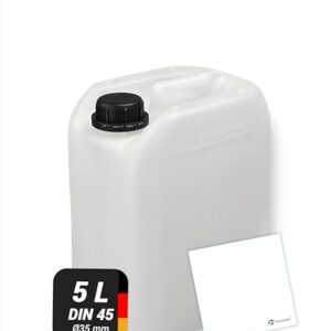 Trevendo Wasserkanister 5 Liter, BPA-frei, UN-zugelassen, lebensmittelecht, ideal für Camping, Reisen und Transport von Trinkwasser und Lebensmitteln