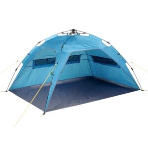 Kompaktes und leichtes Strandzelt mit Quick-Up System, ideal für Strand, Camping & Picknick. UPF 50+ Schutz vor Sonne, Wind & Regen.