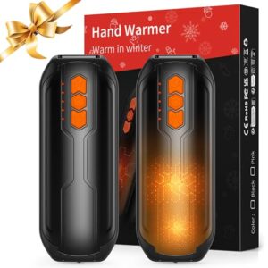 Elektrischer Handwärmer 2er-Set mit LED, Wiederverwendbar, lange Akkulaufzeit, handlicher Taschenwärmer für Outdoor-Aktivitäten wie Camping und Skifahren