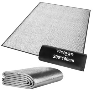 Vicloon Aluminium Isomatte für Camping, 200x150 cm, wasserfest und ölabweisend, ideal für Outdoor-Aktivitäten wie Camping, Wandern, Bergsteigen und Yoga.