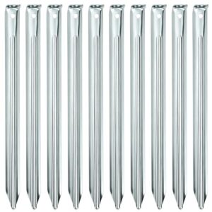 Set aus 20 Stahlfadern mit V-Profil für sichere Befestigung von Zelten und Outdoor-Ausrüstungen, hochwertiger Stahl, galvanisiert, ideal für Camping, Trekking und Gartenarbeiten.