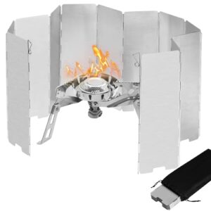 Windschutzscheibe für Camping, 12 Stück windschutz, faltbarer Aluminium Windschutz für Campinggasherd und Kochgeschirr Ausrüstung