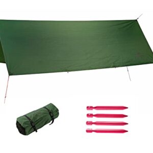 Ultra-Light Traveller Tarp XXL Wetterschutz für Outdoor-Aktivitäten, wasserdicht und atmungsaktiv, 400 x 300 cm, 980g, grün