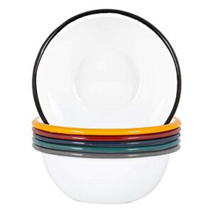 Argon Tableware Weiße Emailleschalen, 16cm, in sechs Farben, Antihaftbeschichtung, robuste Konstruktion