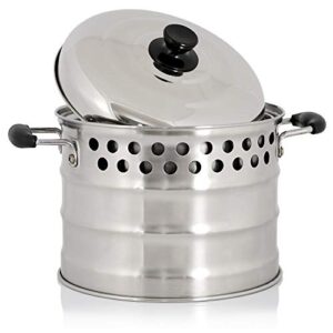 BBQ-Toro Edelstahl Kochtopf für Raketenofen, Ø 24 cm, Topf mit Deckel | Outdoor-Kochen | Ideal zum Grillen und Kochen im Raketenofen | Für Camping, Garten und Terrasse