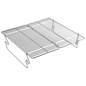 Höhenverstellbares Campinggrillnetz MT-2-W aus Edelstahl, perfekt für Camping-Ausflüge und Gartenpartys, leicht zu transportieren und hochwertig gefertigt.