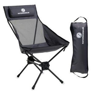 Kompakter Campingstuhl faltbar für Garten, Angeln und Outdoor - Grau