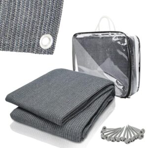 ISOISL Vorzeltteppich, Camping Teppich 400x400cm mit 12 Löchern und Tragetasche, rutschfest atmungsaktiv und waschbar