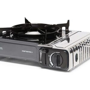 Campingaz Camp'Bistro 3 Campingkocher, leistungsstarker Campingkocher mit 2200 Watt Leistung, Piezo-Zündung und Transportbox