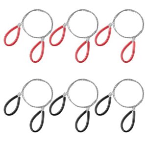 6 Stück Drahtsäge, Seilsäge Edelstahl für Survival, Überlebensausrüstung Outdoor, Robustes Sägedraht für Holz & Kunststoff, Mit Gummi Griffen