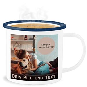 Emaille Becher Blechbecher mit individuellem Foto und Text, perfekt als Geschenk für jeden Anlass