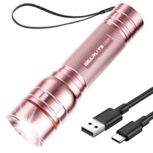 Taschenlampe mit 2000 Lumen Lichtstärke, wasserdicht und IP65 geeignet für Camping und Outdoor-Aktivitäten.
