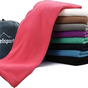 Mikrofaser Fleece Decke mit Schlafsackfunktion, ideal für Camping und Wandern