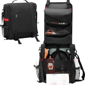 Großer Camping-Küchenorganizer, hängender Organizer für Camping-Küchenutensilien mit Küchenrollenhalter und mehreren Taschen für Besteck, tragbare Camping-Kochgeschirr-Tasche für Outdoor