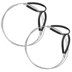 2 Stück Handkettensäge Drahtsäge, Taschensäge Aus Edelstahl Notfall-Drahtsäge Mit Seilgriff Tragbar Und Langlebig Verbesserte Für Outdoor Camping Baum Holz Schneiden Überlebensausrüstung