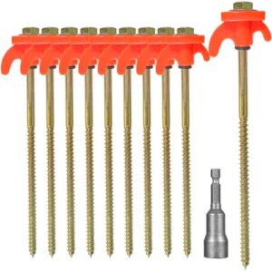 KEELYY 10 x Zeltheringe, Schraubheringe aus Stahl mit Gewinde für Camping und Outdoor. Robuste und starke Heringe für Zelte auf harten Boden.