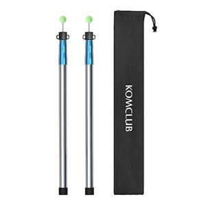 KOMCLUB Zeltstangen Teleskop Zeltstange Tarpstangen Edelstahl-Planenstangen 220 cm Satz mit 2 Stück, Komfortables Camping-Erlebnis, robuster und langlebiger Material, ideal für regnerische Tage oder starken Wind