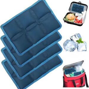 4 blaue Kühlakkus für Kühltaschen, Kühlakkus für Lunch, Kühlakku für Kühlbox, Kühlakku, Eisbeutel für Reisen, Schule, Picknick, Camping