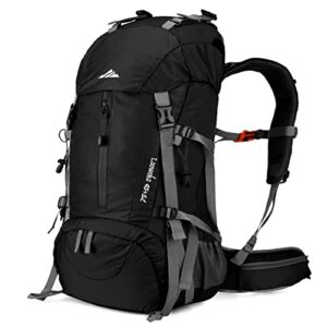 Loowoko Wanderrucksack 50L mit Regenschutz, Camping Rucksack Trekking Tasche für Outdoor, Männer & Frauen