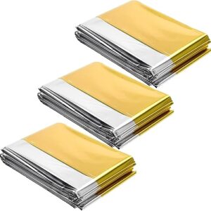 Multifunktions-Rettungsdecke, 3 Stück 160 * 210 cm, Universal-Wärme-Decken, wasserdicht und winddicht, perfekt für Wandern, Camping, Skifahren, Marathon