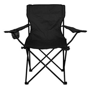 Praktischer und robuster Angelstuhl mit Armlehne und Getränkehalter für Outdoor-Aktivitäten wie Angeln, Camping oder Relaxen in der Natur.