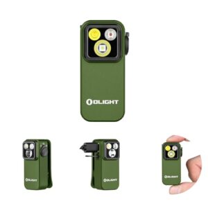 Olight Oclip Pro Mini LED Taschenlampe mit Flutlicht, fokussiertem Licht und Rotelicht, 500 LM helle USB-C wiederaufladbare Flashlight, IPX6 Clip Lampe kleine Blinklicht für Läufer Camping