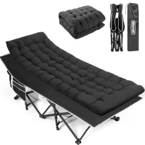 Klappbares Feldbett mit Matratze für Camping und Büro, 190 x 71 cm, bis 250 kg belastbar, Oxfordgewebe 2400D