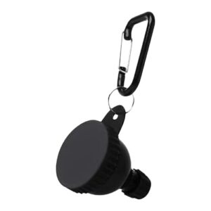 Praktischer Protein-Pulver-Funne für Reisen und Fitness, mit Carabiner-Klippsystem und integriertem Messsystem, geeignet für Erwachsene auf der Suche nach einem komfortablen und sicheren Weg, ihre Supplemente unterwegs zu transportieren.
