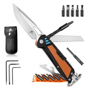 Multifunktionales Werkzeug für Männer - 13 in 1 Multitool mit Camping-Taschenmesser, Can-Opener und mehr - ideal für Outdoor-Aktivitäten wie Camping oder Wandern