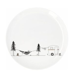 Räder Geschenkteller aus Porzellan mit Camping-Motiven und Decal - ideal für Campingfreunde als dekoratives Element oder als Teller zum Verwenden