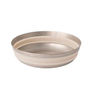 Falt-Schüssel aus Edelstahl für Überlandung und Fahrzeugabenteuer, groß in Grau