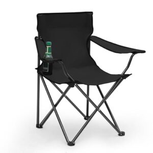 Sunula Klappstuhl Outdoor mit Getränkehalter und Tragetasche, leichte Anglersessel für Camping, Picknick oder Gartenpartys, perfekt für Outdoor-Aktivitäten