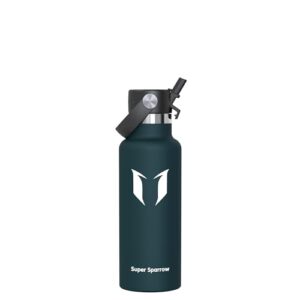 Super Sparrow Trinkflasche aus Edelstahl - Ultraleicht Thermobecher mit 500ml Fassungsvermögen und Standard-Mund-Stroh-Deckel. BPA-frei für Sport, Reisen, Schule oder Outdoor-Aktivitäten.