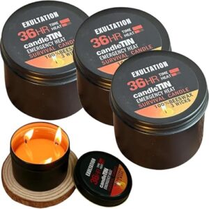 Survival-Kerzen für Notfälle, 36 Stunden lang brennende Sojawachskerzen für Stromausfälle, drei Docht-Kerzen als Notfallbeleuchtung im Outdoor-Bereich oder bei einem Wintersturm