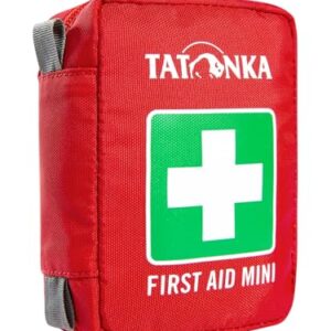 Erste Hilfe Set mit Inhalt, Zeckenzange und Maße 10 x 7 x 4 cm, rot, ideal für Outdoor-Aktivitäten wie Wandern, Fahrradfahren etc.