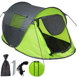 Tectake Pop Up Zelt, wasserdichtes Campingzelt für 2 Personen, ideal für Strand, Angel und Camping