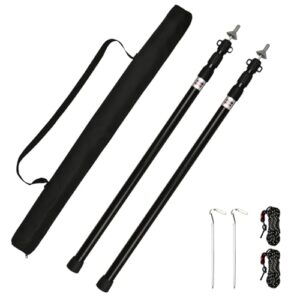 Teleskopstange für Zelte und Markisen, Aluminium-Stütze mit Teleskopfunktion von 95 bis 234 cm, Camping-Zelt-Polen, geeignet für Planen, Markise und Baldachin, setzt sich leicht zusammen