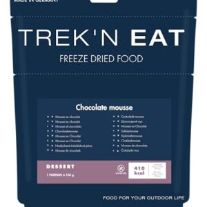 Packung von Trek'n Eat Mousse au Chocolat, eine leckere und energiereiche Schokoladenmousse für unterwegs