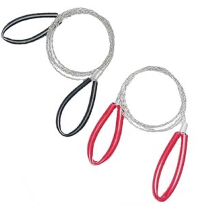 Visxcnu 75 cm Edelstahl Drahtsäge, 2 Stück Tragbare Kettensäge aus Edelstahl für Gartenarbeit und Camping mit Rot-Schwarz Farbgebung