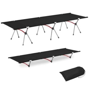 Höhenverstellbares Campingbett mit Beinverlängerungen für Ultraleichtes Klappbett bei Camping, Wandern und Reisen