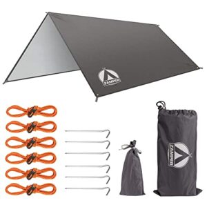 Zamper Tarp Zelt-Plane 3x3m wasserdicht - Sonnenschutz für Camping und Outdoor-Verwendung