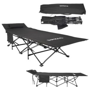Feldbett für Camping, Outdoor und Garten, schwarz, tragbar mit Tasche, bis 150 kg