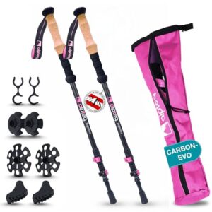 Ultraleichte und robuste Wanderstöcke mit 3K-Carbon-Fiber-Design, verstellbar von 65–135 cm, ideal für Wandern, Trekking, Trailrunning oder Bergtouren