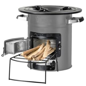 BBQ-Toro Raketenofen RAKETE #2, ein grauer Raketenofen für das Grillen von Dutch Oven, Grillpfannen und vieles mehr. Perfekt für unvergessliche Momente im Freien.